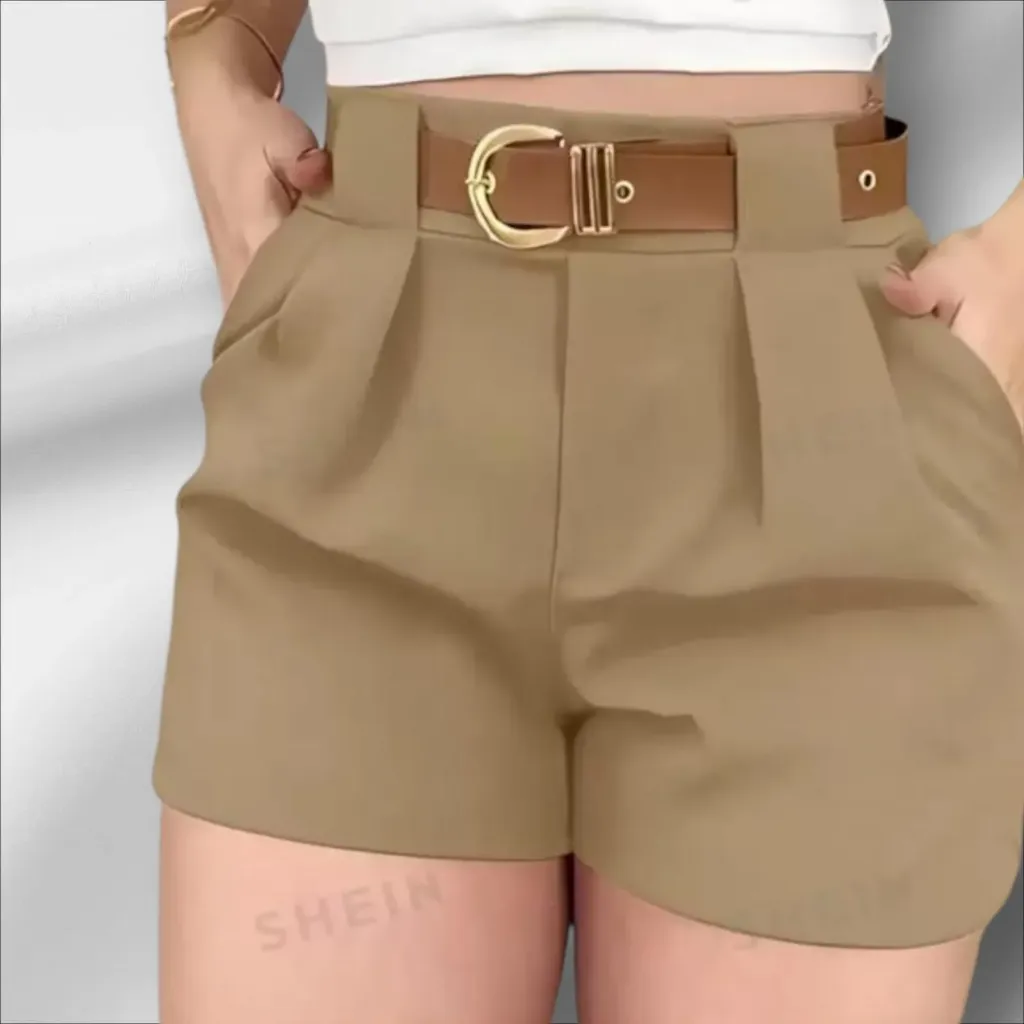 SHORTS CASUAL SUELTOS PLISADO CON BOLSILLO DE MUJER