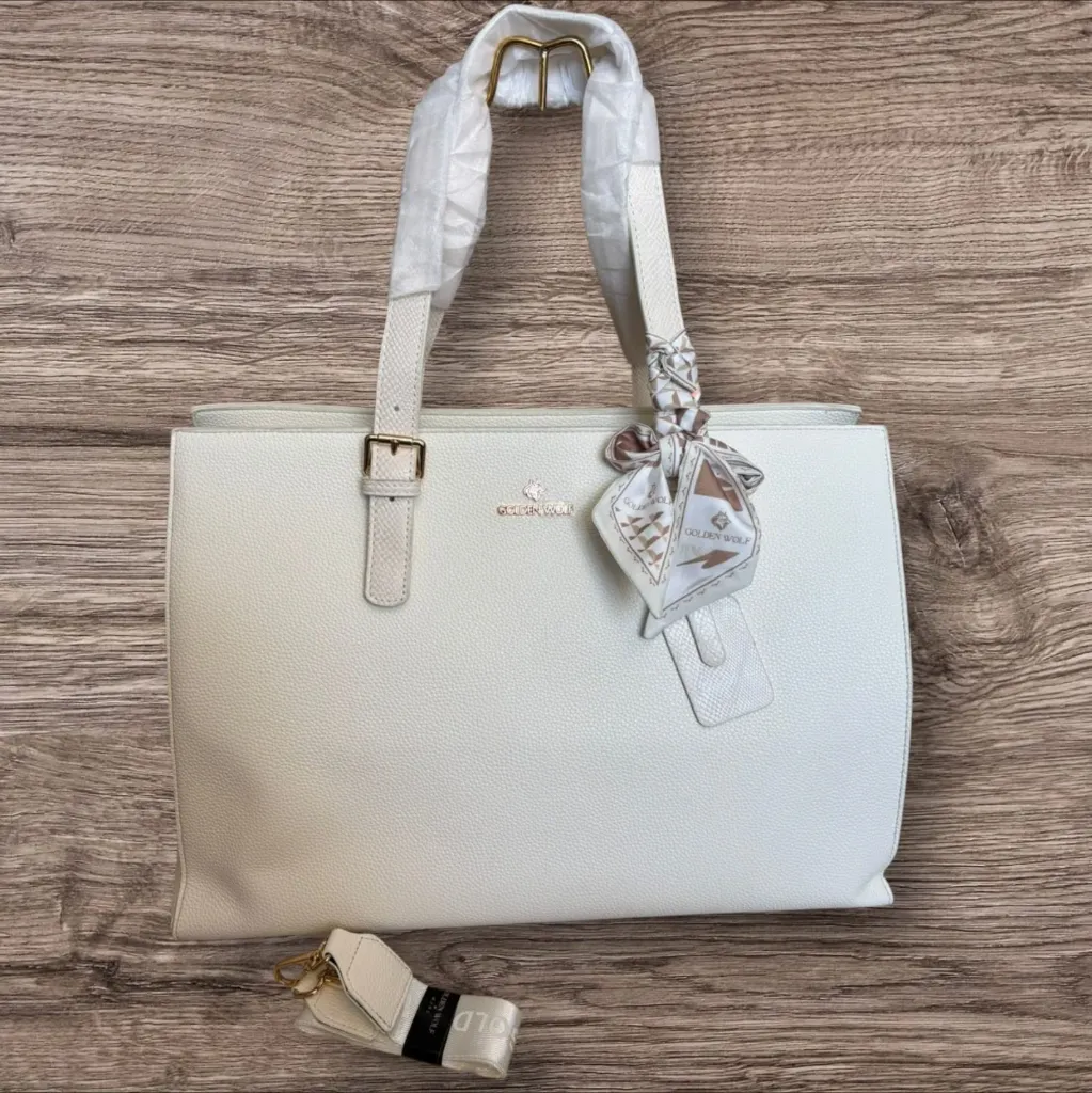 CARTERA PORTA LAPTOP CON PAÑUELOS DECORATIVO (Blanco)