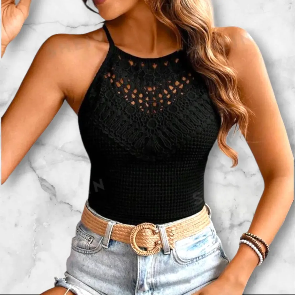 BLUSA SIN MANGAS CROCHET BOHO-CHIC