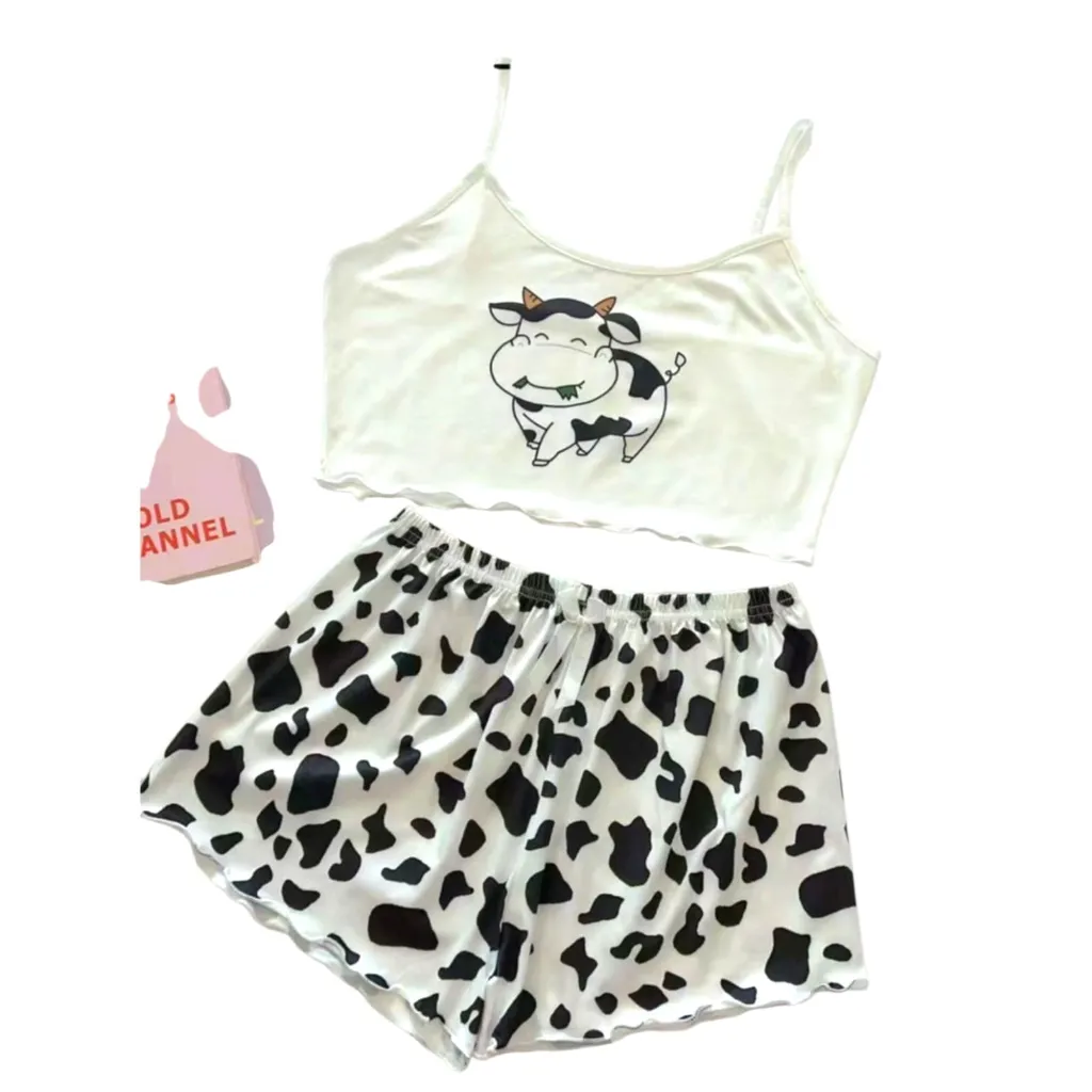 PIJAMA CROP TOP+ SHORTS DE DISEÑOS